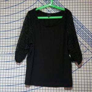 Lace arm dress shirt